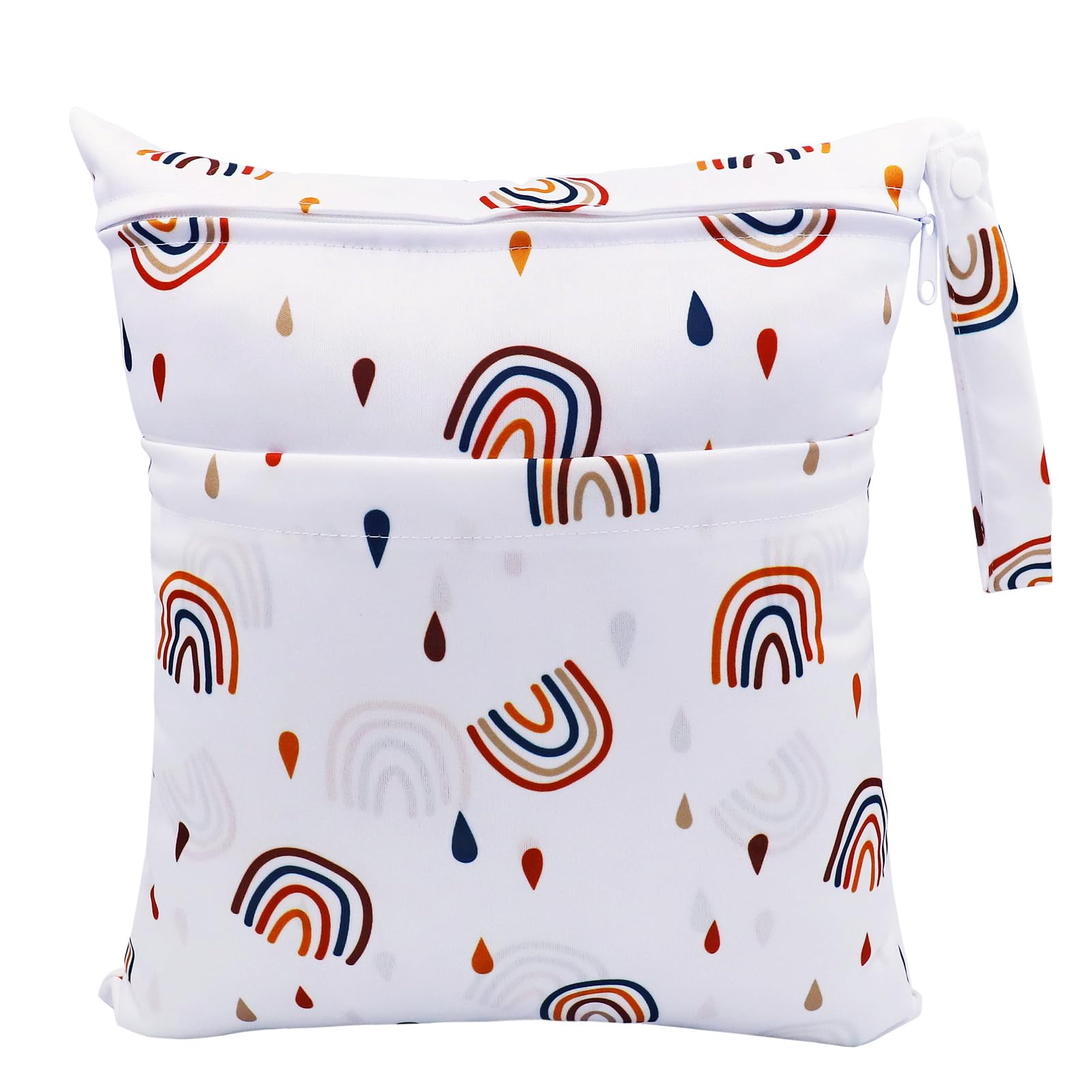 Wet Bag, Cloth Nappy Bags Produce Bags Wet Dry Suit Bag Storage Organiser, Waterproof Washable Reusable Large Double Zipper Bag for Baby Diapers Nappy Daycare Travel Gym