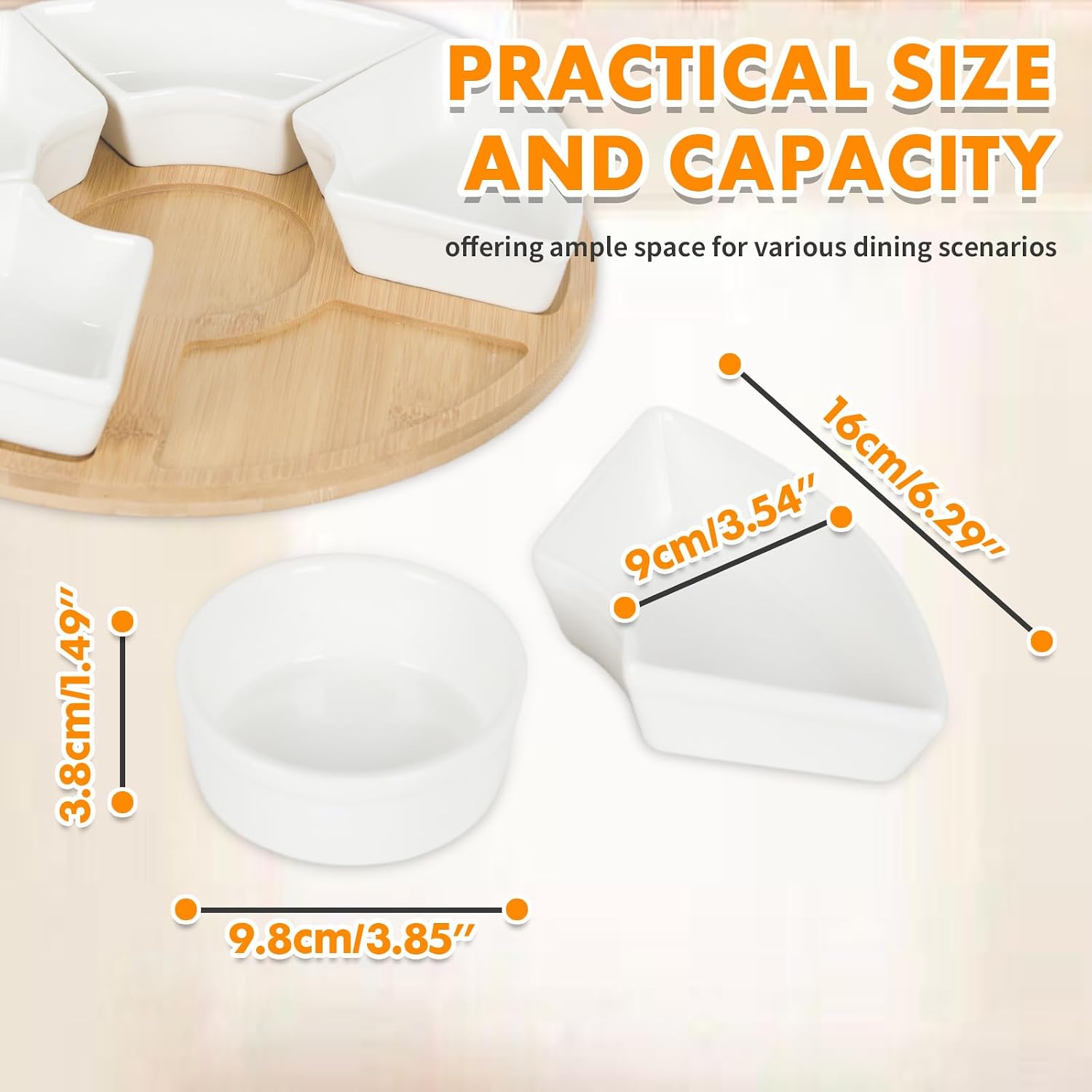 360° Rotatable Serving Tray and Platters, 11.5 Inch Ceramic