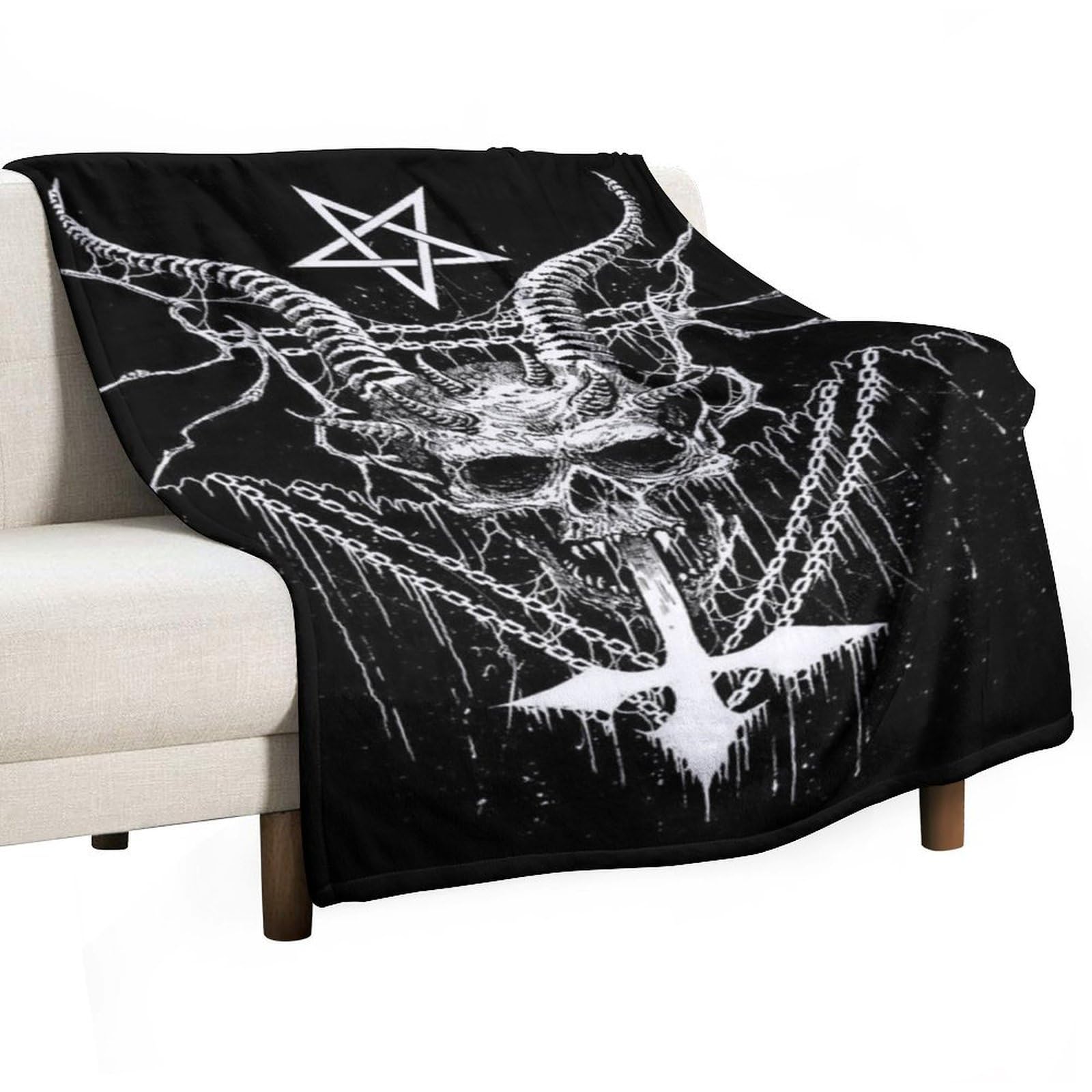 MHYRAC Flannel Blanket, Satanic Throw Blanket for Couch Sofa Bed Office, Soft And Comfortable Without Pilling