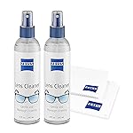 ZEISS Lens Care Pack - 2x 8oz Streak-Free Lens Spray and Microfiber Cloths for Eyeglasses and Optics