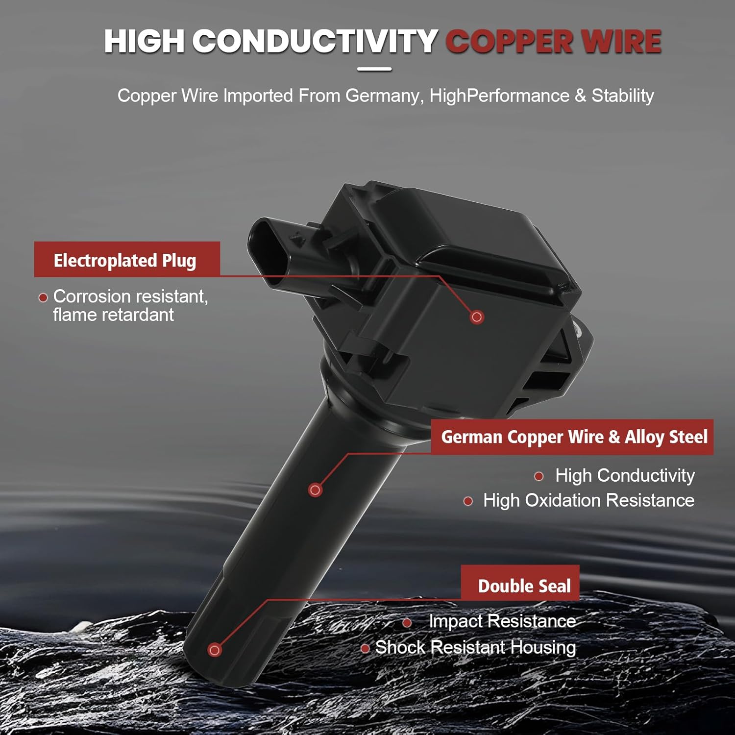 UF724 Ignition Coil Pack and Iridium Spark Plugs Set of 4 Compatible with Subaru Impreza Crosstrek Legacy Forester Outback 2013 2014 2015 2.0L 2.5L H4,Replace#,UF-710