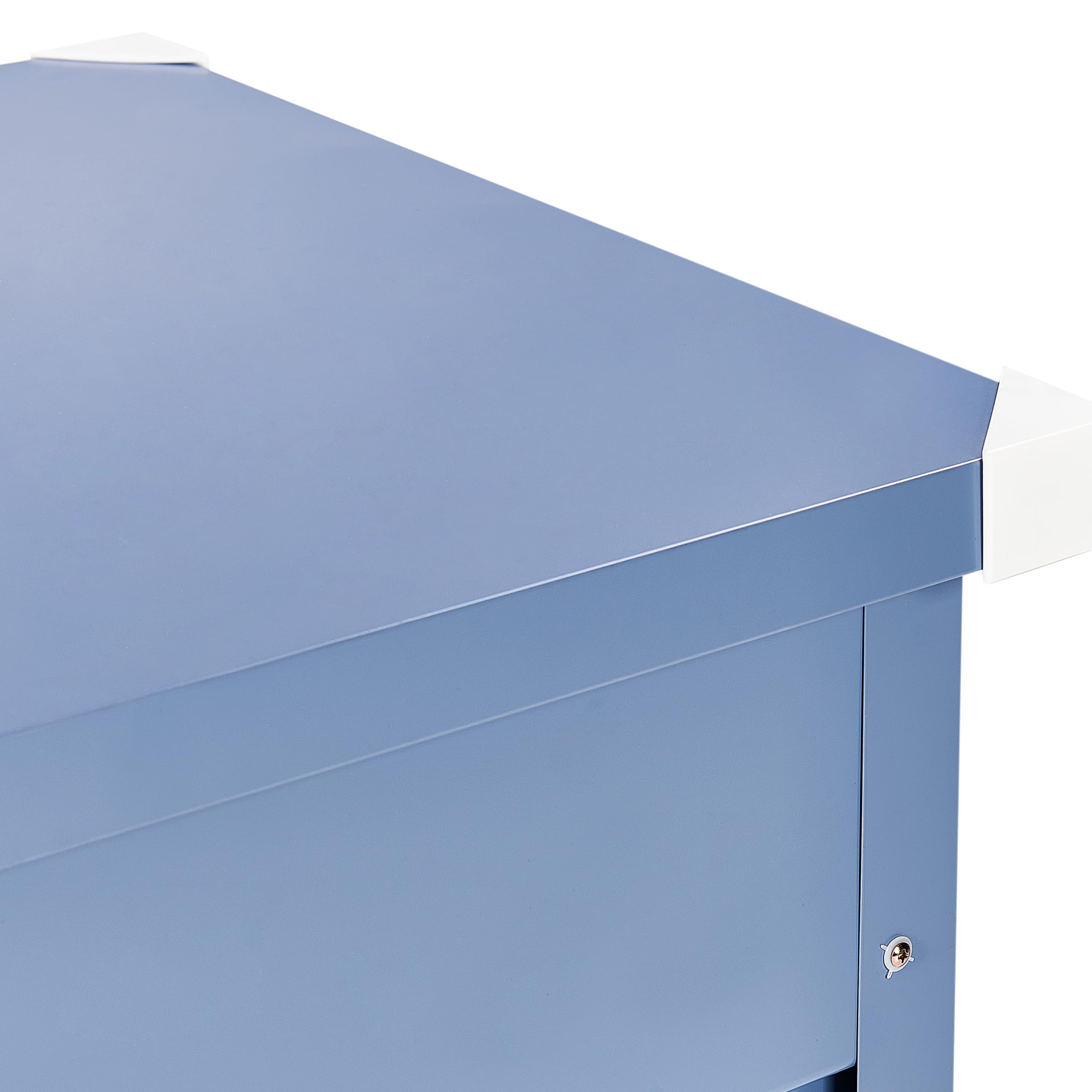 Beliani Cassapanca da esterno in acciaio zincato blu 165 x 70 cm