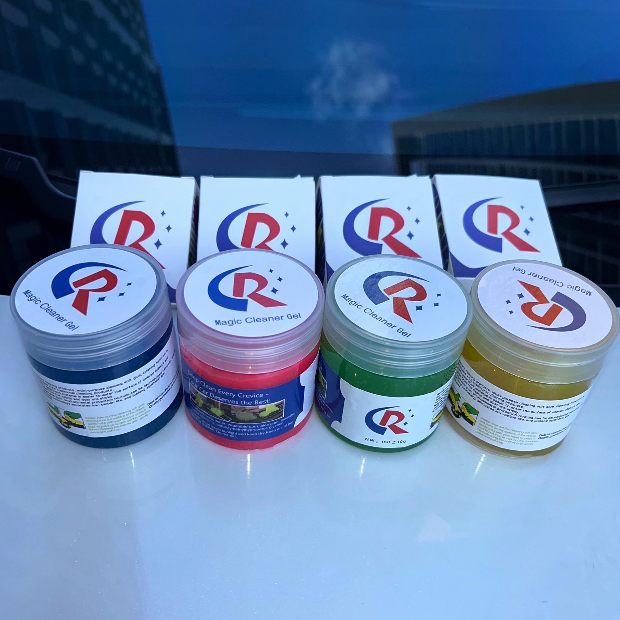 12er-Pack Auto-Reinigungsgele, Auto-Innenreiniger, Kittschleim, Auto-Detailing-Werkzeuge, universelles Staubentfernungs-Reinigungsset für Autozubehör, Lüftungsschlitze, 3C, Büro, vier Duft