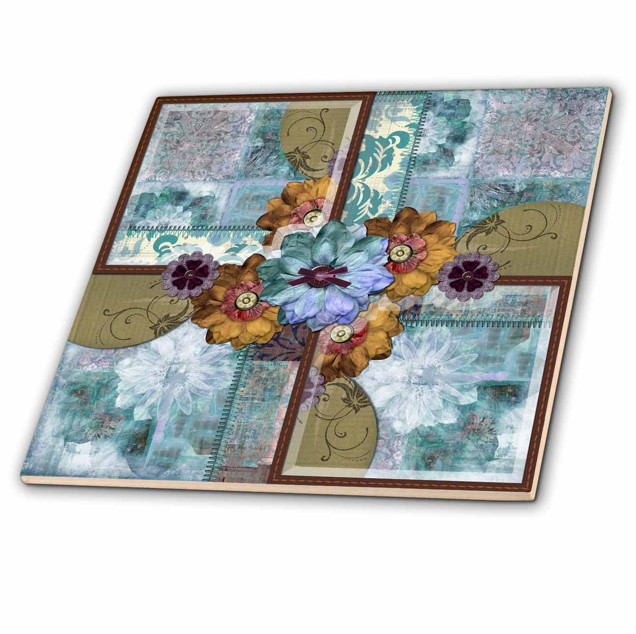 Carrelage céramique 3dRose CT 31488 4 haut de gamme aux détails floraux