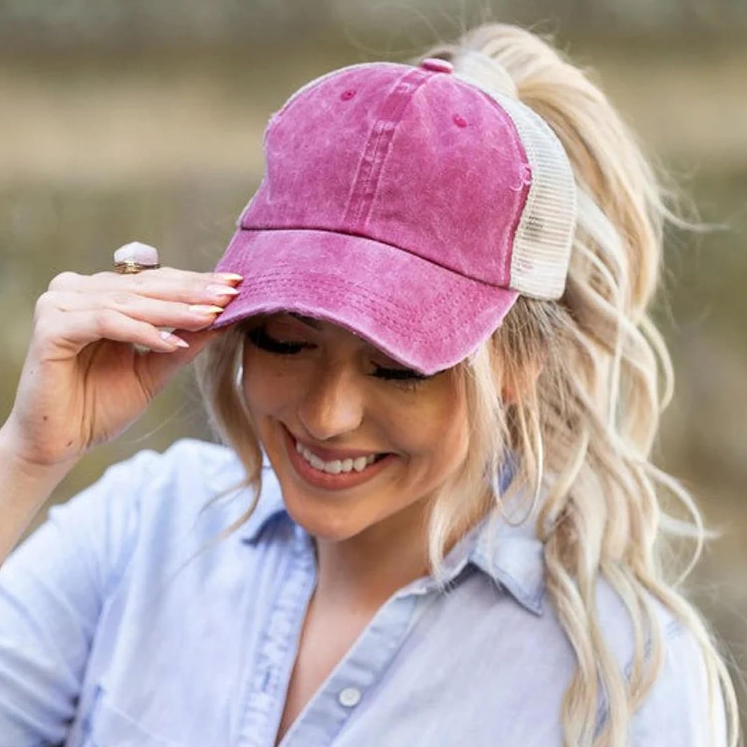 2-6 Packs Vintage Washed Plain Baseball Cap Distressed Dad Golf Hat for Men Women - Image 5