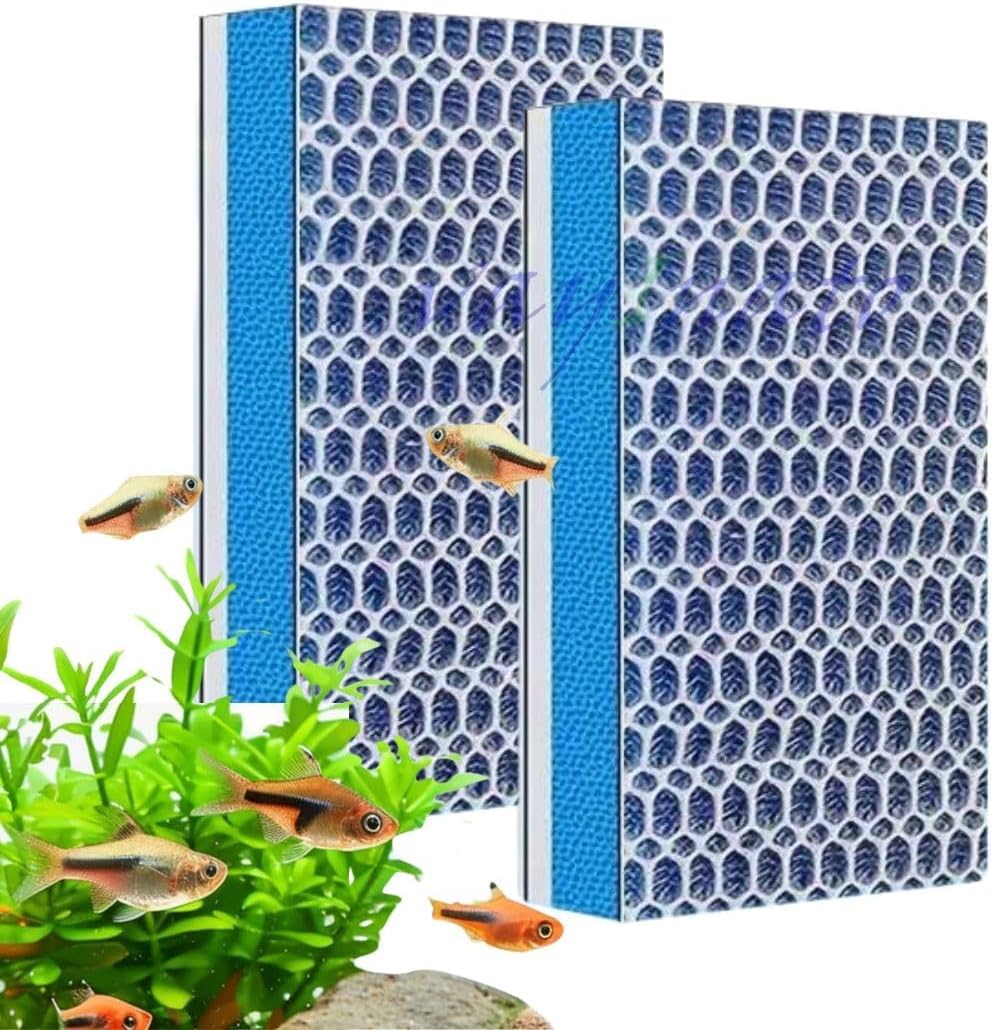 VAYINATO® 8D (25 * 10cm) 2 Pcs Upgraded Multi Layer Reusable Aquarium and Koi Pond Filter Media Sponge for Cyrstal Clear Water Washable | Long Lasting by Petzlifeworld