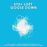 Vista 4 de Canadian Down & Feather Co. - Edredón de plumón de ganso blanco de peso regular, tamaño Queen, carcasa de 260 hilos, 100% algodón, relleno en Canadá