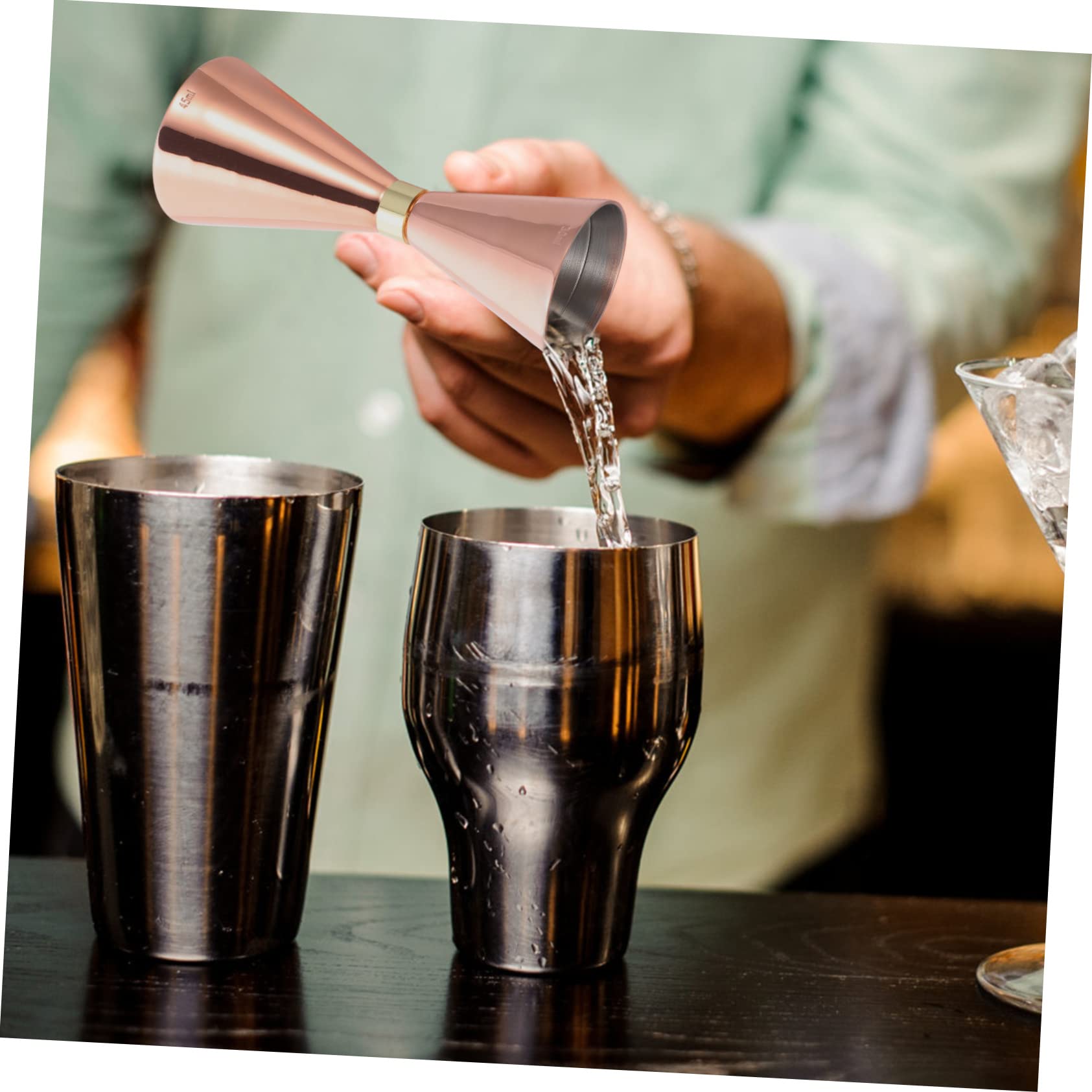 ABOOFAN 2 Pièces Mesureur De Vin Bols À Mélanger avec Poignées Mesure De Tir Jigger Barman Outil De Mesure Tasse À Mesurer Double Jigger Mesures Jigger Et Shaker Cage De Hamster Cocktail