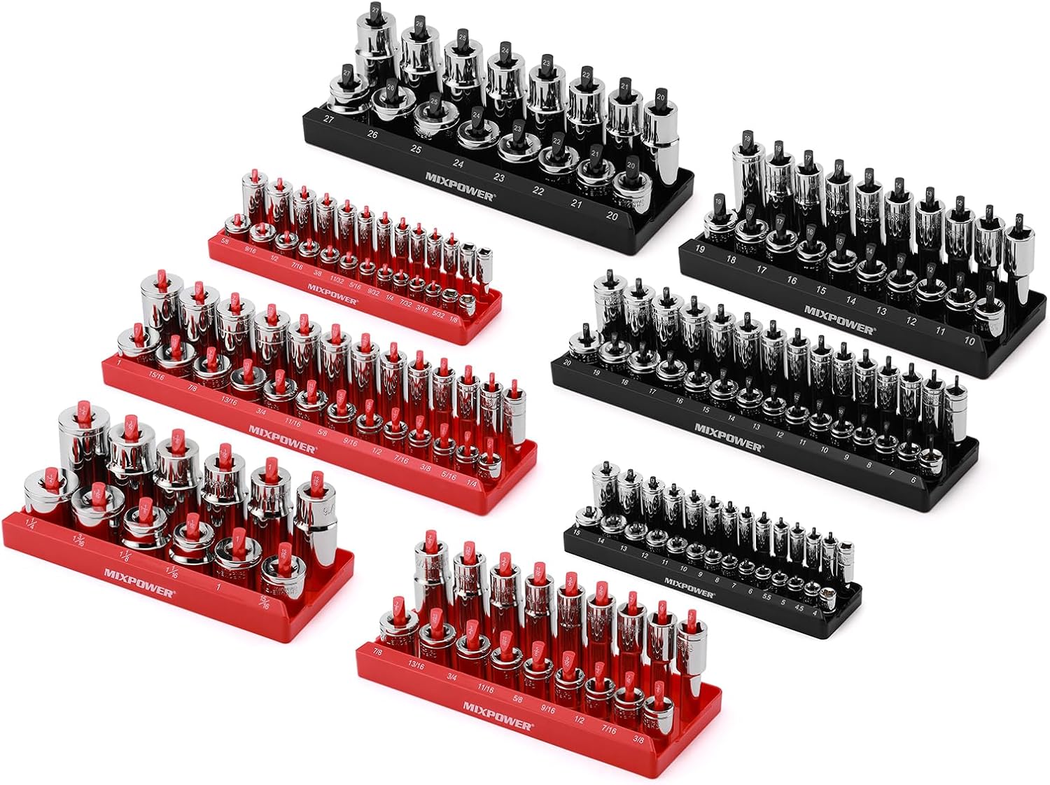 MIXPOWER Steckschlüsselset – 3/8 & 1/2 Zoll Antrieb, 13/16 Zoll 5-Punkt Penta-Schlaggrad