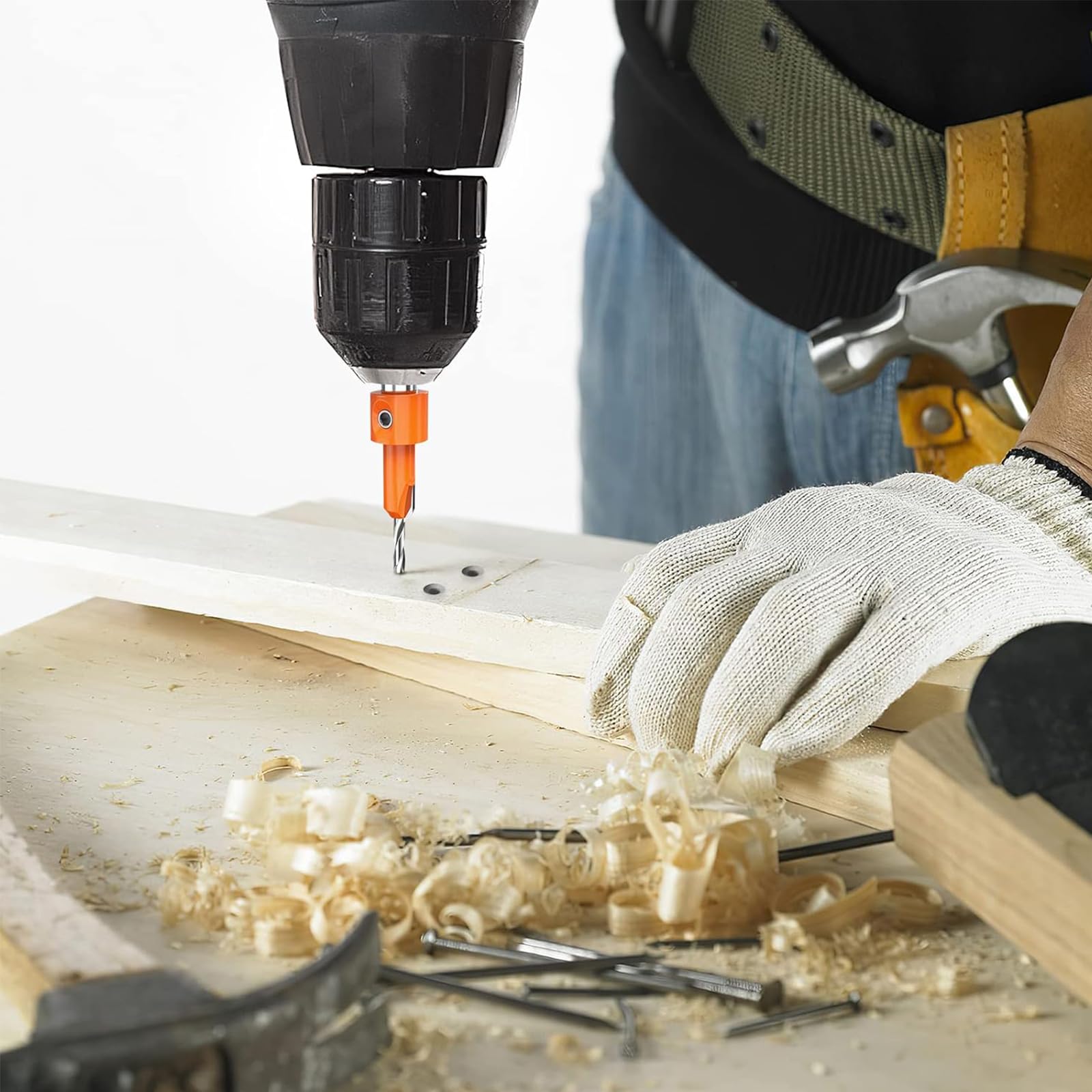 Set Svasatore Legno 6 Pezzi - Punte Per Trapano, Profondità Regolabile, Per Falegnameria - Foto 11