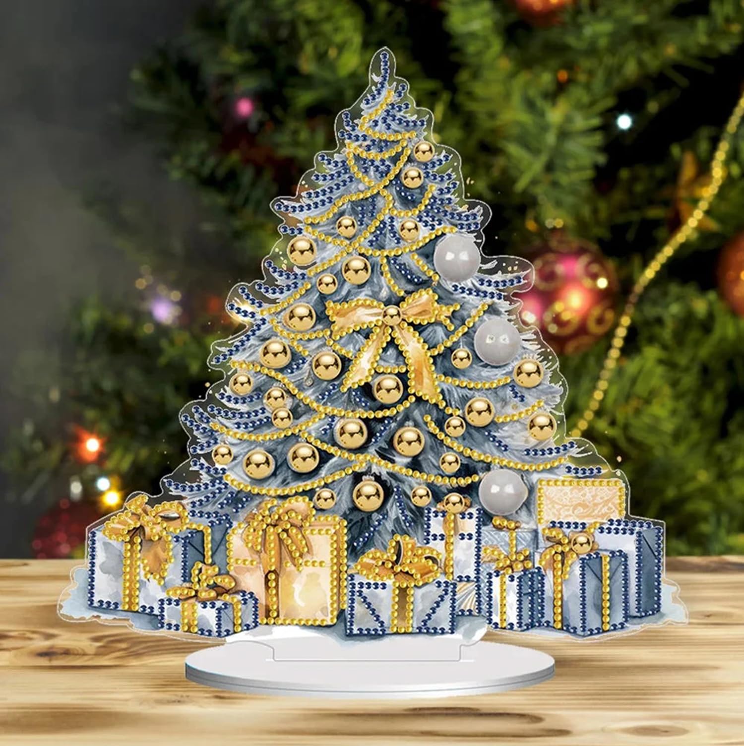 Syntego 5D DIY Christmas Tree with Presents Diamond Painting Kit Crystal Rhinestone Acrylic Table Top Decoration (Xmas Tree 2) - Image 2