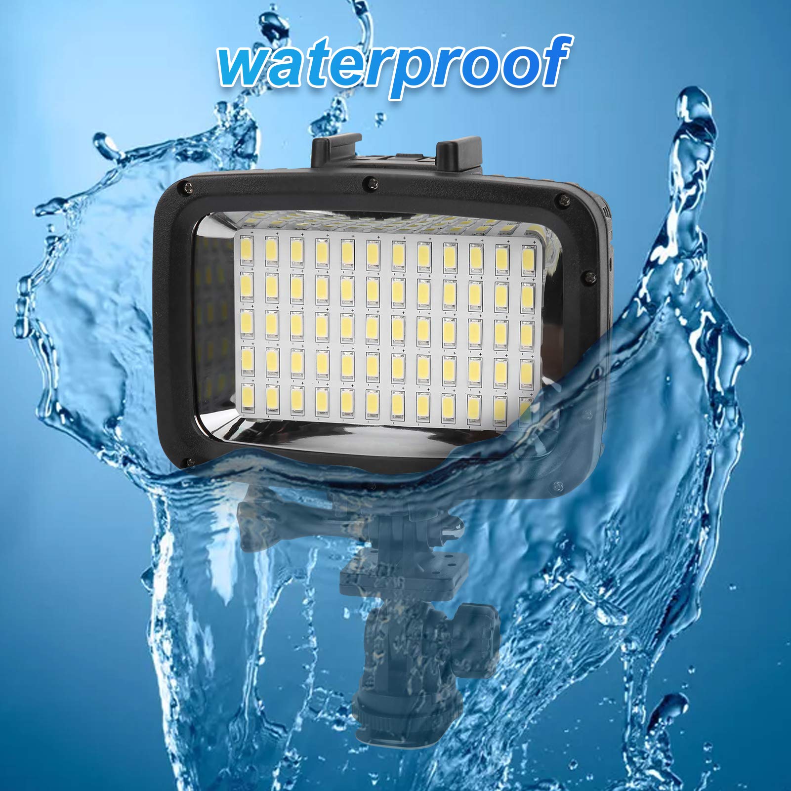 LED Tauchlicht, 40M Wasserdichtes Unterwasser Fülllicht, 5500-6000K Profi SLR Kamera Licht, 3 Farben Weiche LED Tafeln