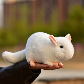 Simulated Mouse Plush Toy Realistic Stuffed Animal, White Mouse Plush Toy