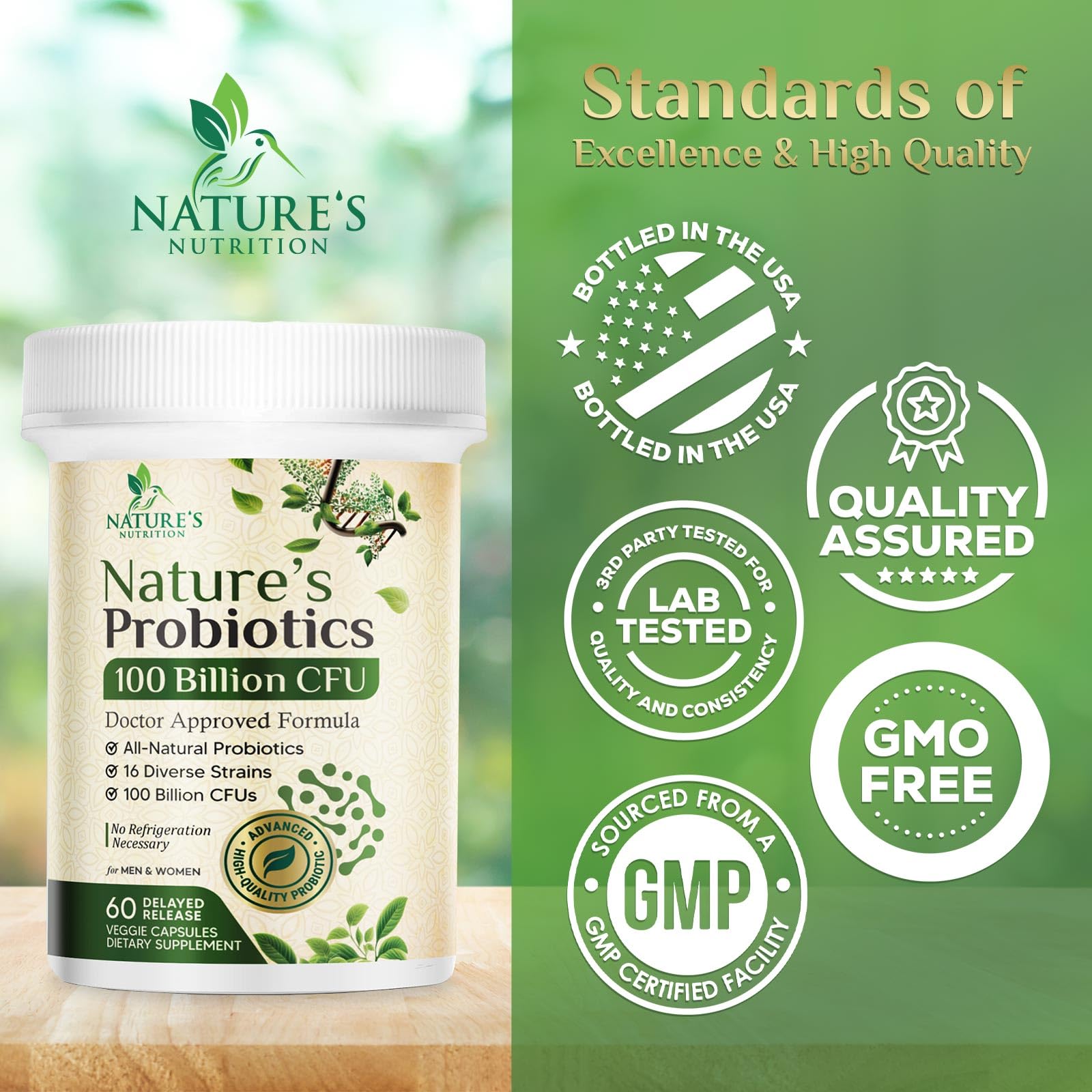 Probiotics 100 Billion CFU Capsules - Prebiotics, Acidophilus Probiotics Supports Immune System Digestive Health, Supports Occasional Constipation & Bloating, Daily Supplement for Women - 60 Capsules