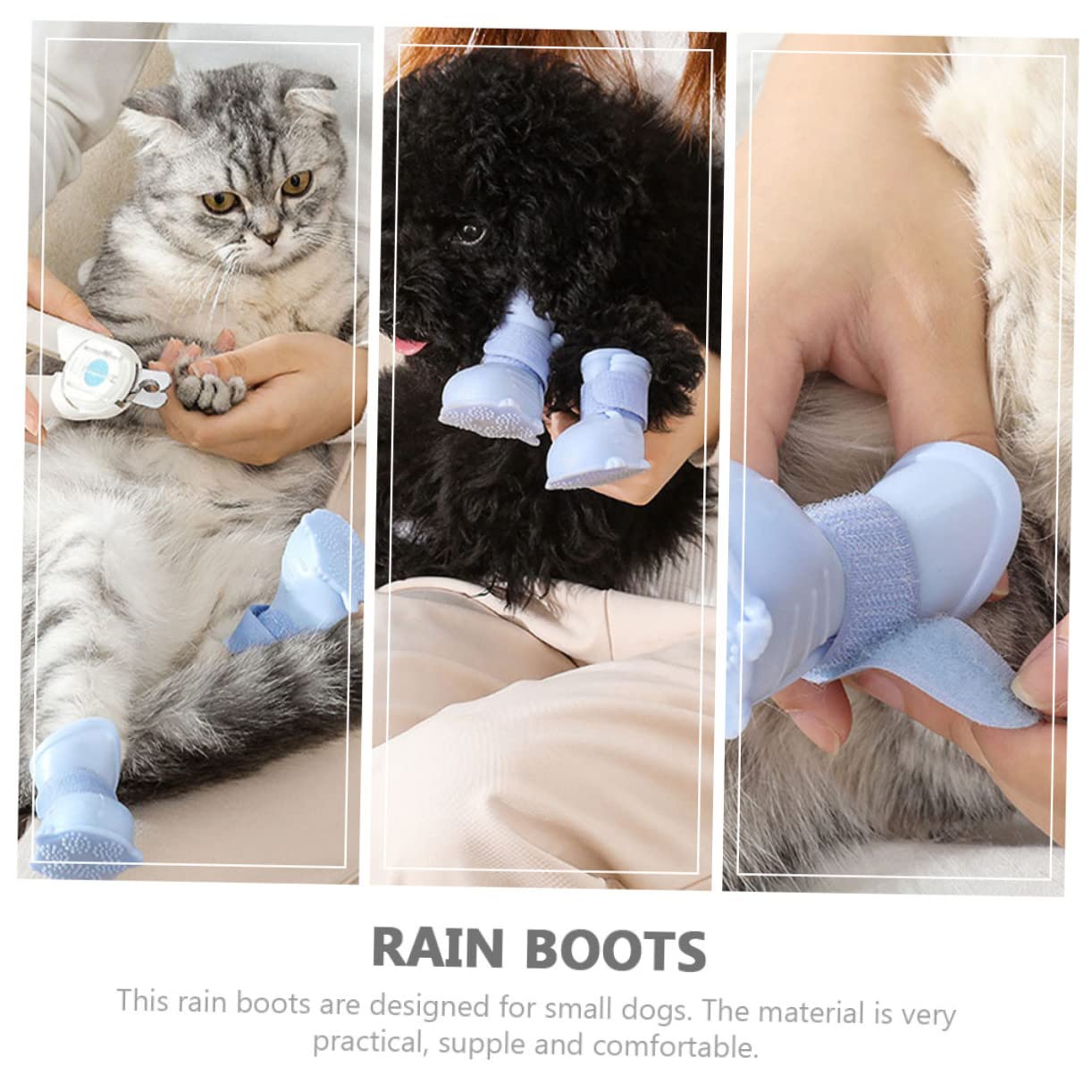 YARNOW 5 Set di Scarpe per Cani Stivali per Cani Protezioni per Zampe Scarpe Antipioggia per Cani per Tempo Umido 4 Pezzi*5