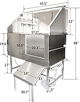 Vista 2 de SHELANDY Bañera profesional de acero inoxidable para mascotas