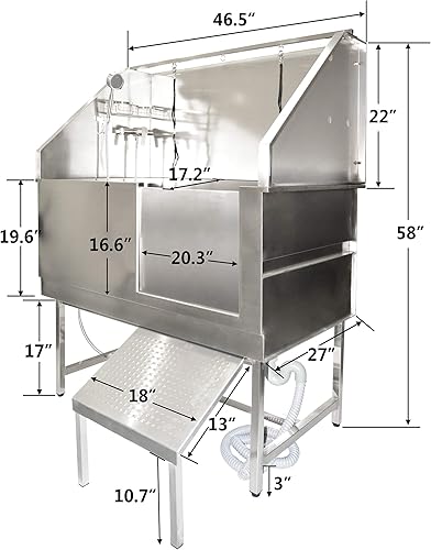 Miniatura 2 de SHELANDY Bañera profesional de acero inoxidable para mascotas
