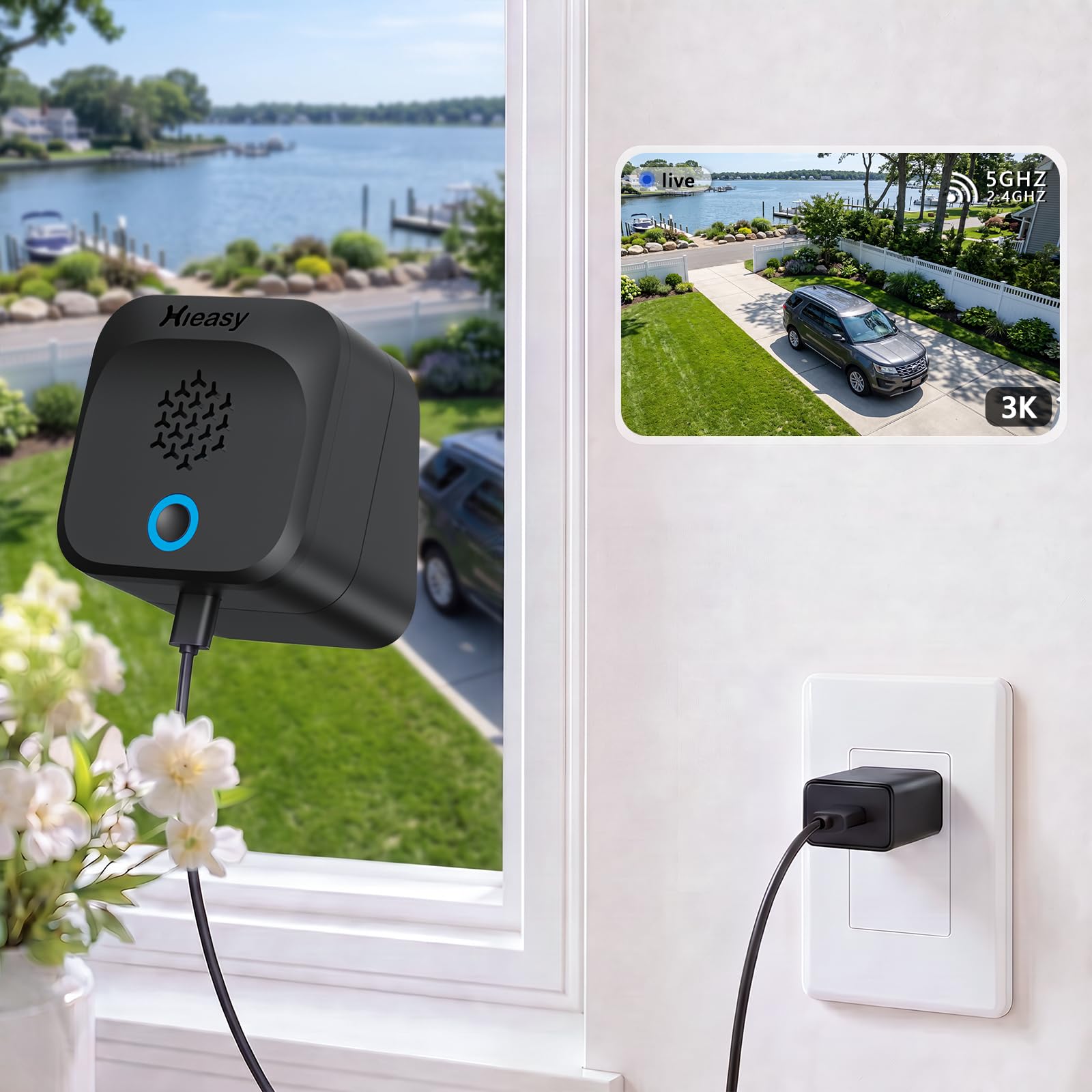5MP Window Security Cameras with Adjustable Angle Bracket for 1st & 2nd