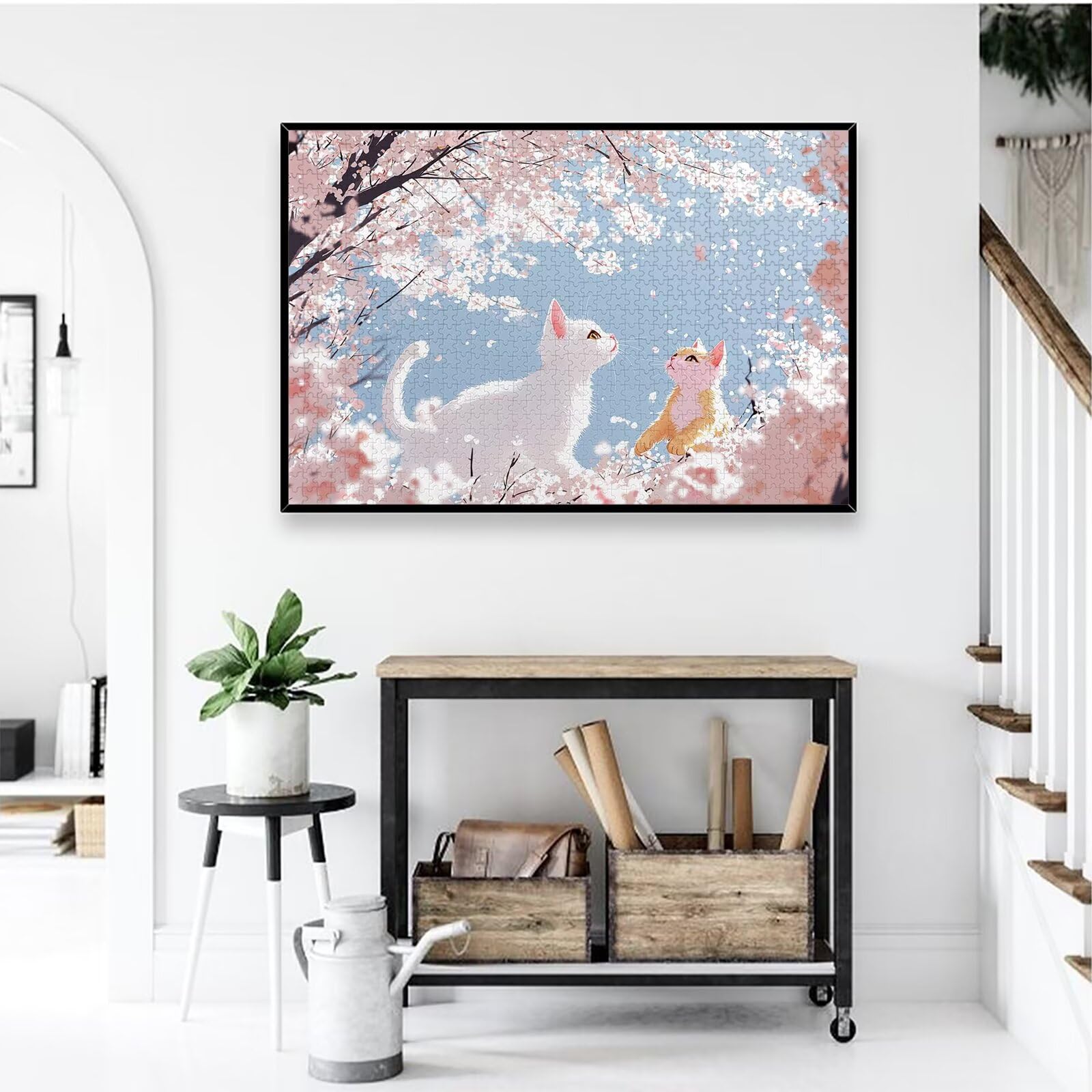 Puzzle 1000 elementów, kot, puzzle 1000 elementów dla dorosłych, drewniane puzzle dla dorosłych, z wykwintnym pudełkiem do pakowania, klasyczne puzzle, urocze dla całej rodziny, duże puzzle na