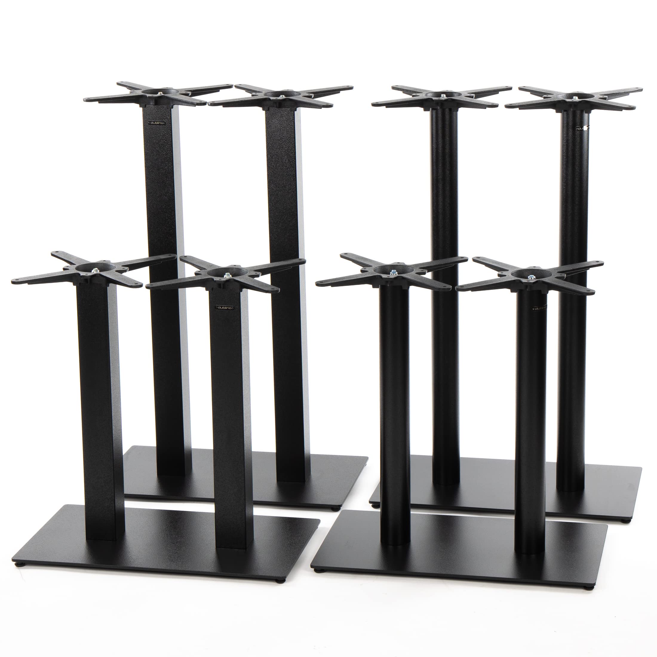Doppel-Stehtischgestell Tischbein Schwarz | Premium | PJ7592/110 | Metall | Stehtisch | H 108 cm | 29 kg | Bodenplatte 70x40 cm | max. Tischplattengröße 120x70 cm
