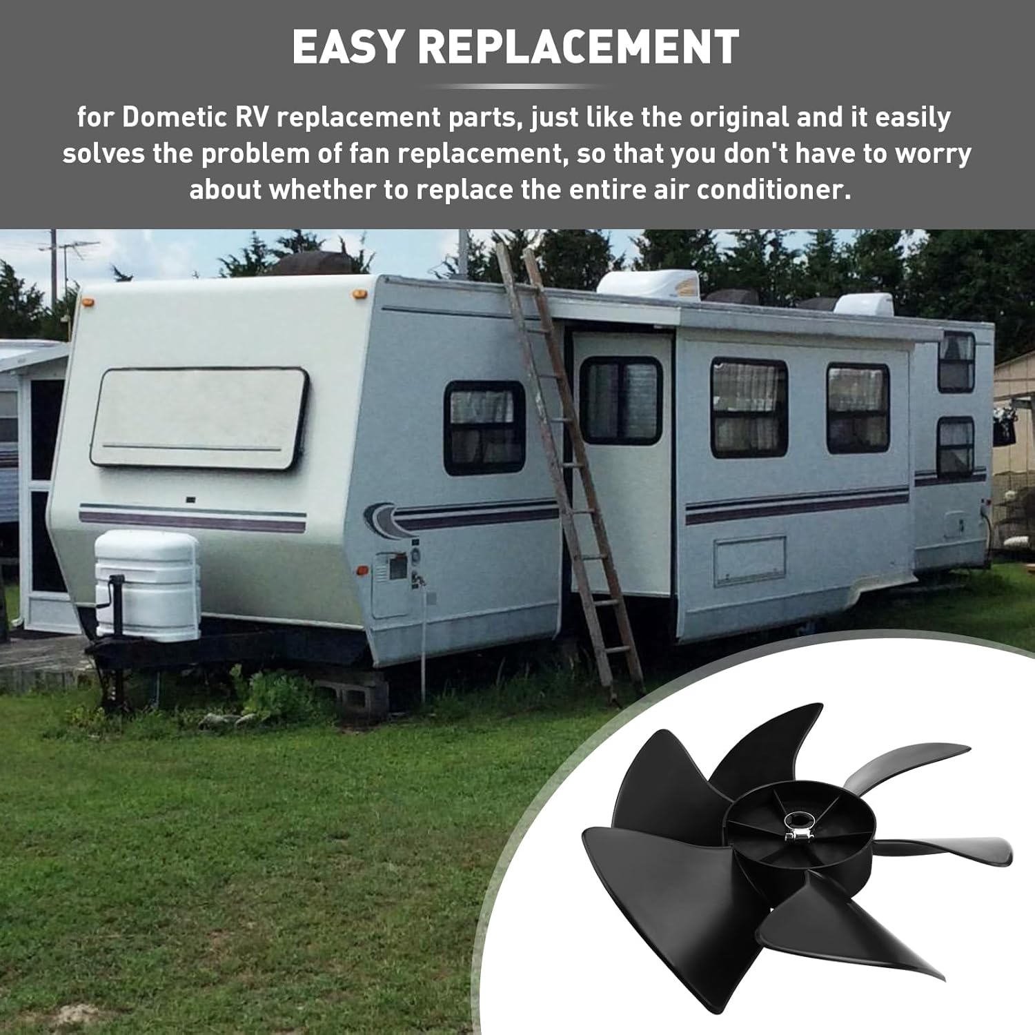 3313107.015 AC Fan Blade for Dometic Brisk Air Conditioner, 3313107.015 RV Conditioner Condenser Fan Blade Replacement for Dometic Duo-Therm AC Series 3313107.0150000001 317937.000 3107914.008