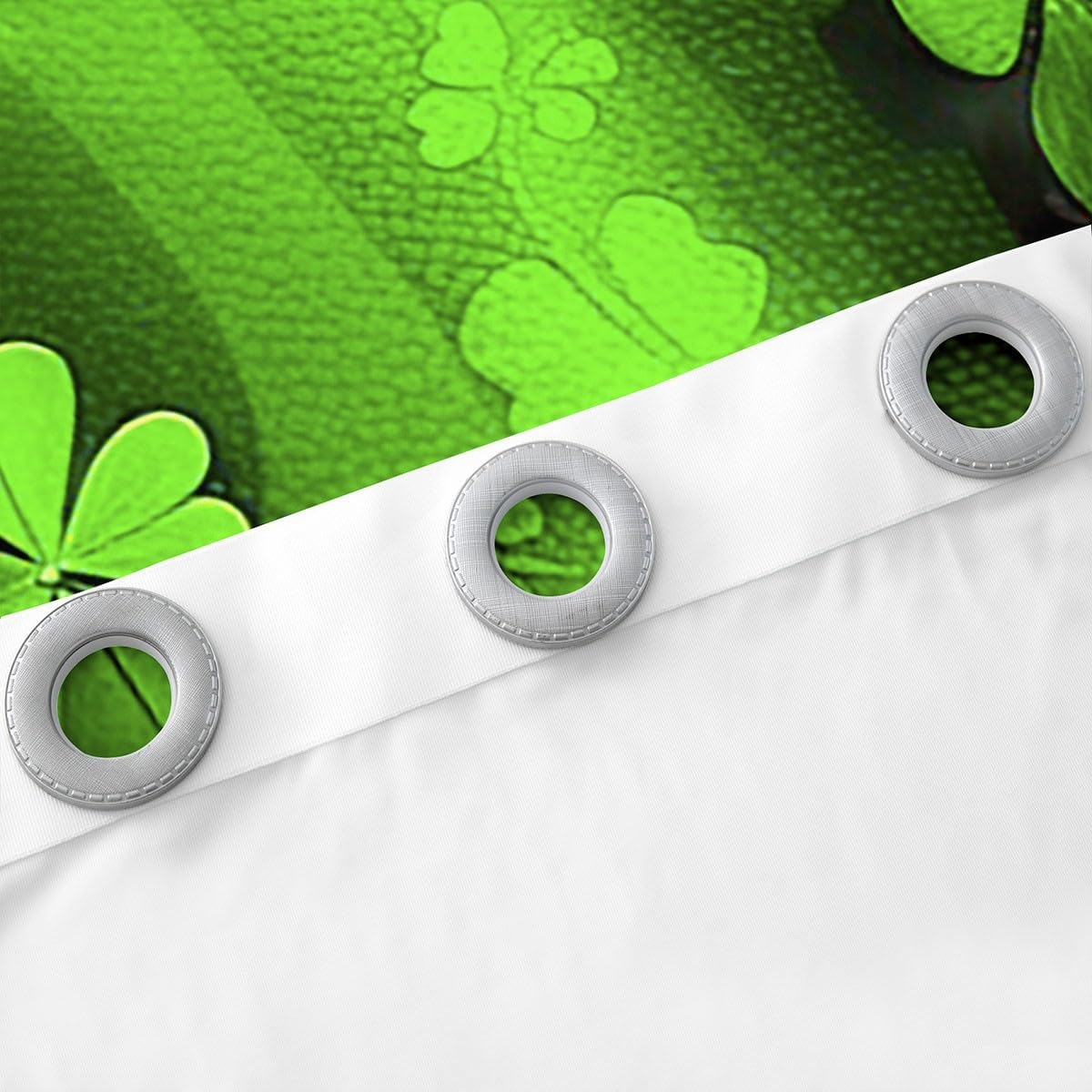 Manfei St. Patrick's Day Blackout Curtain Green Hat Shamrock Leaves Window Drapes, Lucky Clover Window Treatments, Kids Boys Girls Room Decor, Grommet Top 2 Panel Set Bedroom Curtains, 42Wx90L inch