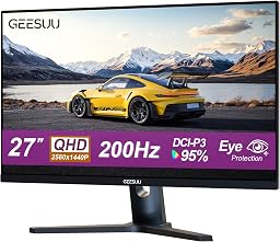 27 Pulgadas Monitor Gaming, 200Hz QHD 1440p, IPS, 95% DCI-P3, Baja Luz Azul, Sin Parpadeos, HDMI 2.1 y DP 1.4