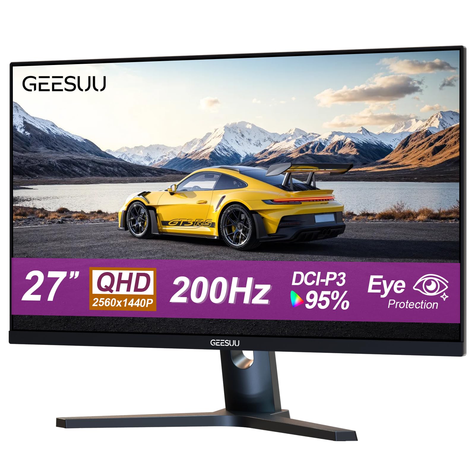 27 Pulgadas Monitor Gaming, 200Hz QHD 1440p, IPS, 95% DCI-P3, Baja Luz Azul, Sin Parpadeos, HDMI 2.1 y DP 1.4