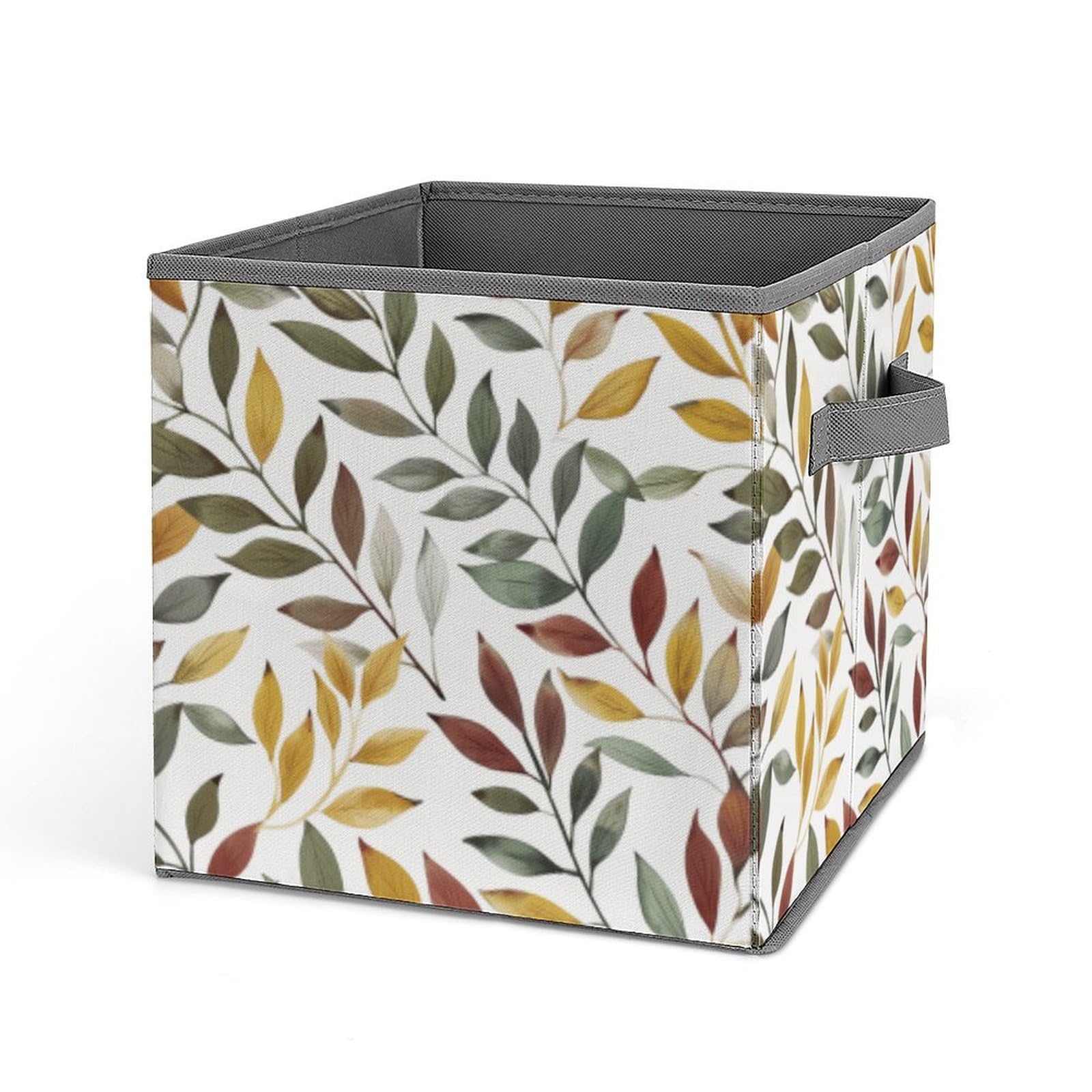 Grande capacité de stockage avec ce panier pliable blanc et marron utile
