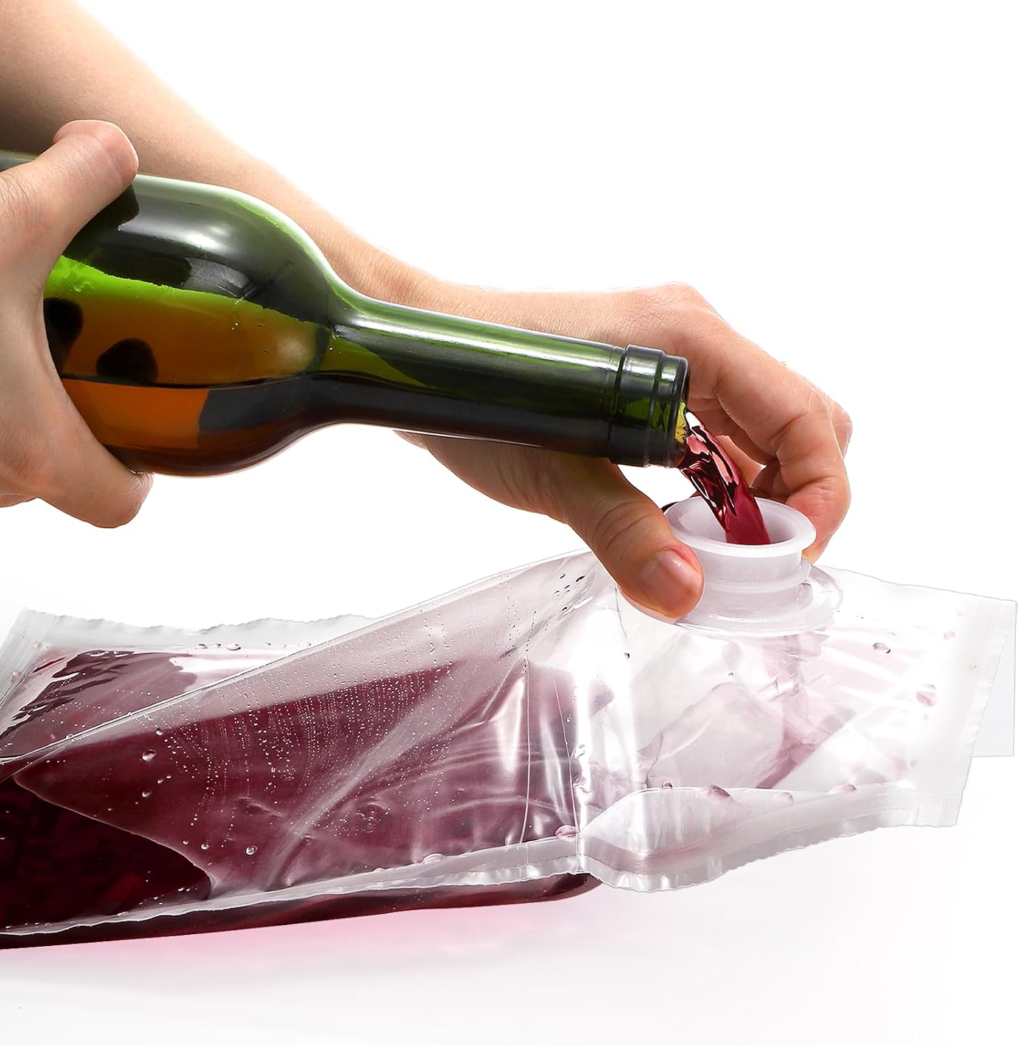 WUWEOT 10 Pack Wine Purse Refill Bags, Wine Bladder Replacement, 1.5L Portable Liquid Storage Pouch, Leakproof Beach Bag Dispenser with Spout for Wine Cools Liquid Juices Beverage, Easy to Fill