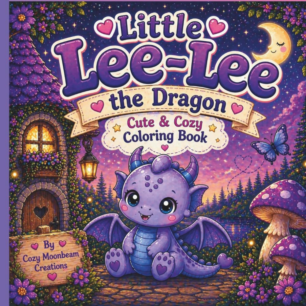 Little Lee-Lee the Dragon: Cute & Cozy Coloring Book for Kids & Adults | Bold, Easy Designs for Relaxation, Stress Relief & Creative Fun