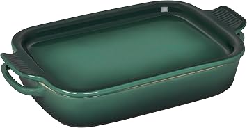 Le Creuset Stoneware Rectangular Dish w/Platter Lid, 14 3/4 x 9,Artichaut