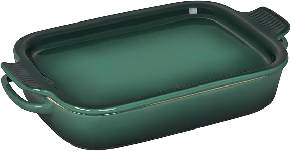 Le Creuset Stoneware Rectangular Dish w/Platter Lid, 14 3/4 x 9,Artichaut