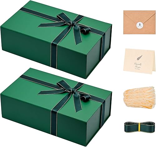 Miniatura 36 de LIFELUM - Caja de regalo con tapa magnética, contiene tarjeta, cinta, etiqueta adhesiva y papel triturado de relleno, para Navidad, grande, 13.8 x