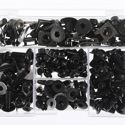 Miniatura 7 de F FIERCE CYCLE 195 Uds. Universal motocicleta carenado cuerpo pernos sujetadores clips tornillos tuercas negro para Kawasaki para Suzuki para Honda