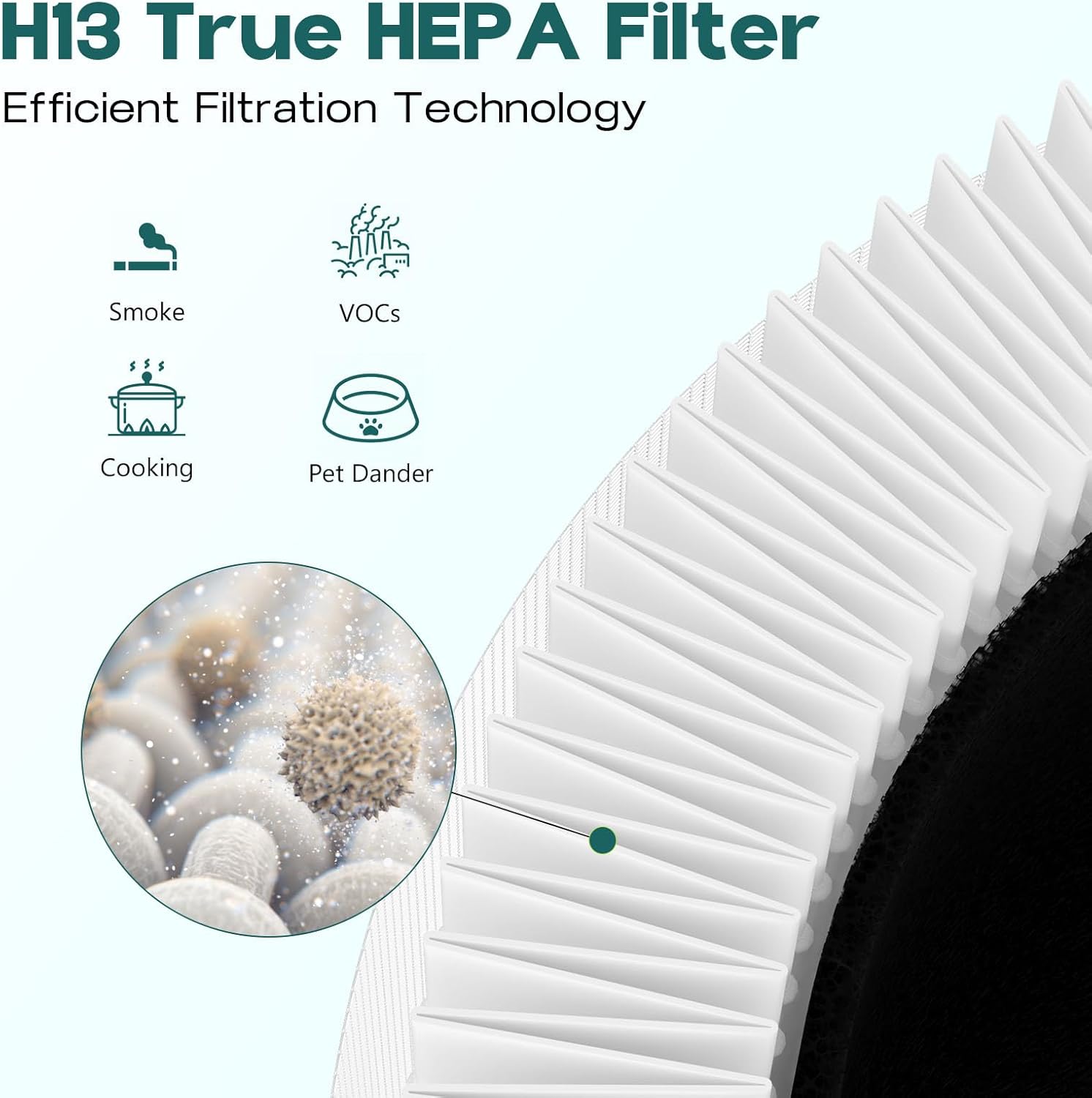 2-Pack HAP604 Replacement Filter Compatible with ECOSELF HAP604 Purifier, 3-In-1 Filtration System, for ASIN:B0FWR6K5LN