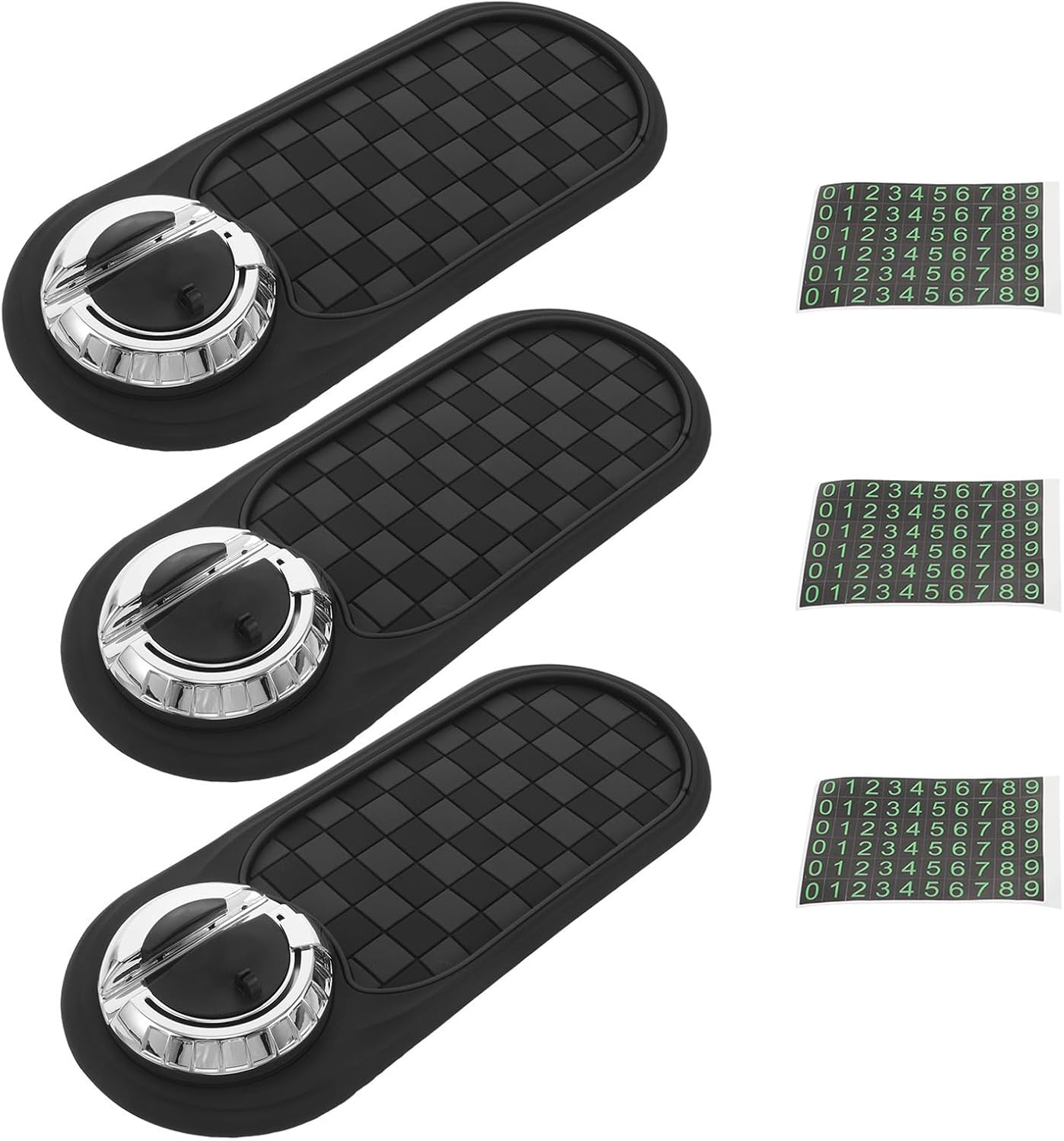 3pcs Car Dashboard Phone Holder Mat with 360° Rotation PVC Organizer