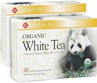 Uncle Lee’s Organic White Tea, 100% Natural Premium White Tea Bags, Light & Delicate Flavor, Organic Tea, Use for Hot Tea ...
