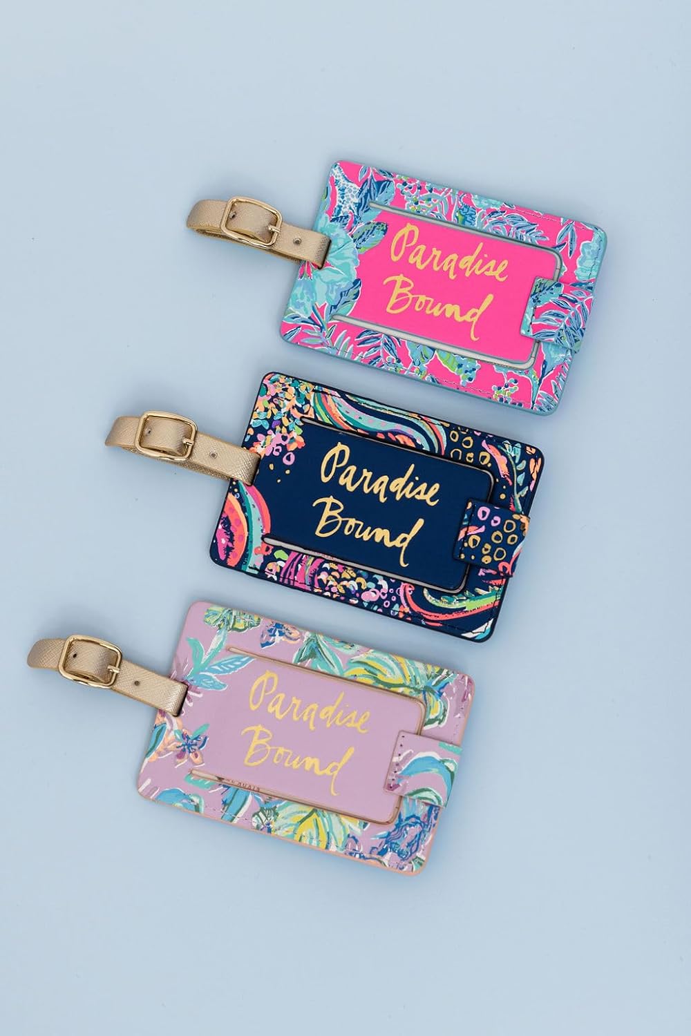 Lilly Pulitzer Leatherette Luggage Tag with Secure Strap, Colorful Suitcase Identifier for Travel - Image 7