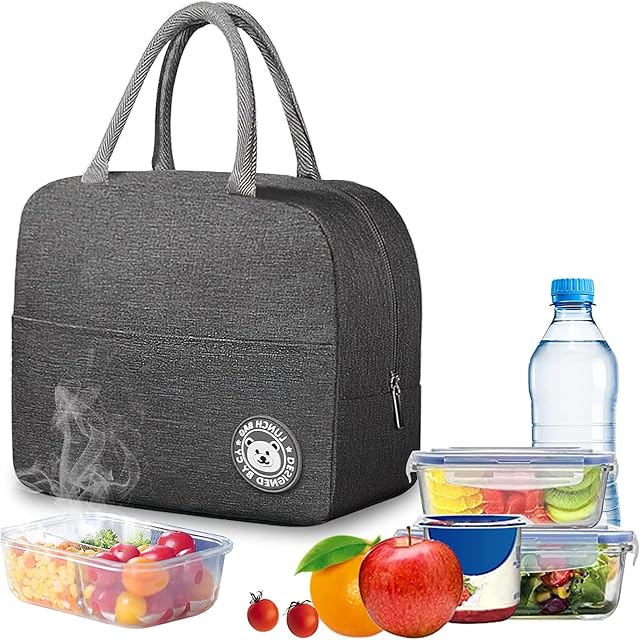Insulated Lunch Bag,Cooler Bag,Tote Bags for Man &Women,Waterproof and Reusable,Lunch Tote with Interior Pockets,Waterproof Thermal Lunch Cooler for Picnic/Office/School,3~5 Hours Keep Fresh and Cold