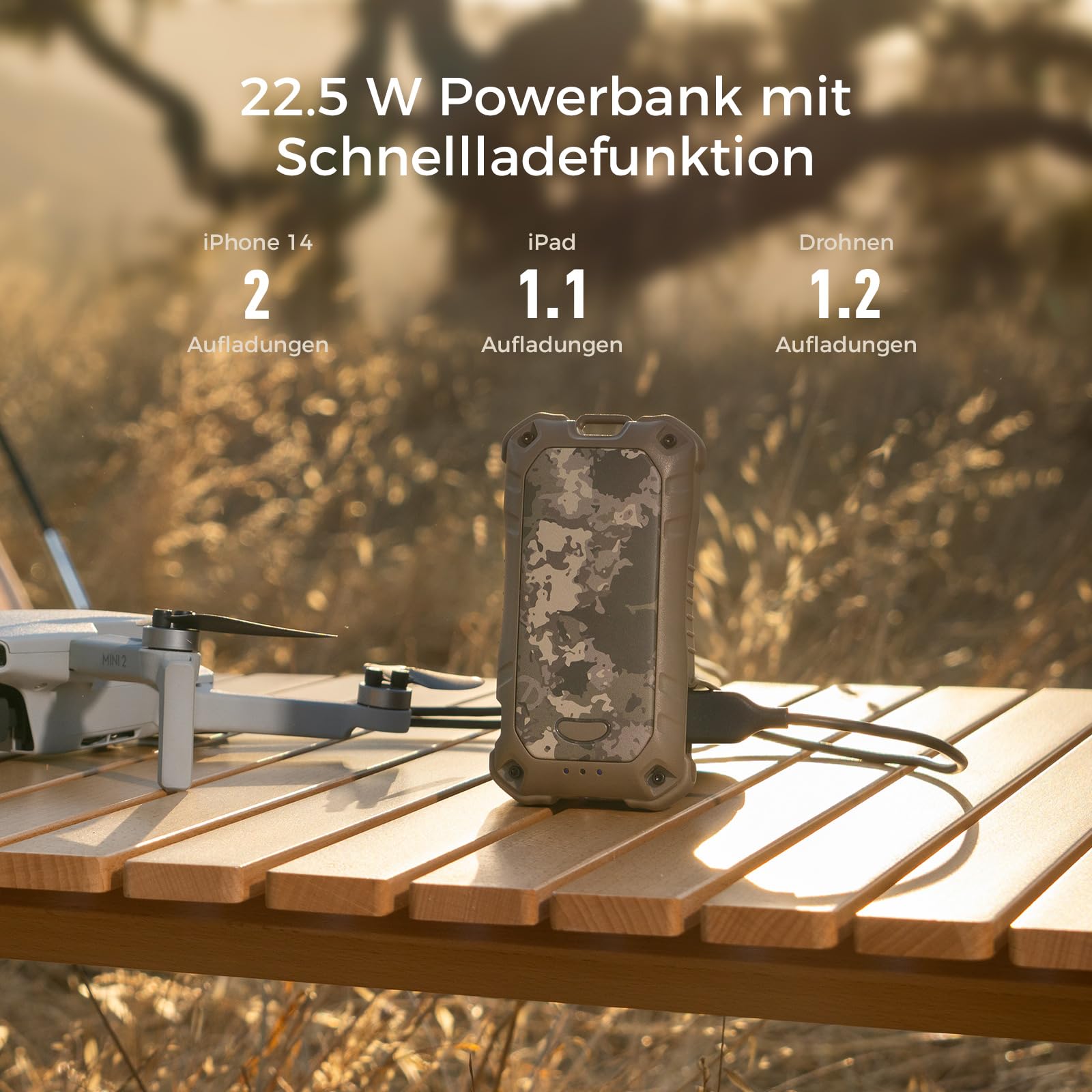 OCOOPA IP56 Wasserdichter Wiederaufladbarer Handwärmer, 10000 mAh PD Schnelllade Elektrisch Handwärmer, USB Powerbank, 16 Stunden Wärme, Eingebaute Taschenlampe, Outdoors, Camping, UT4 Extreme