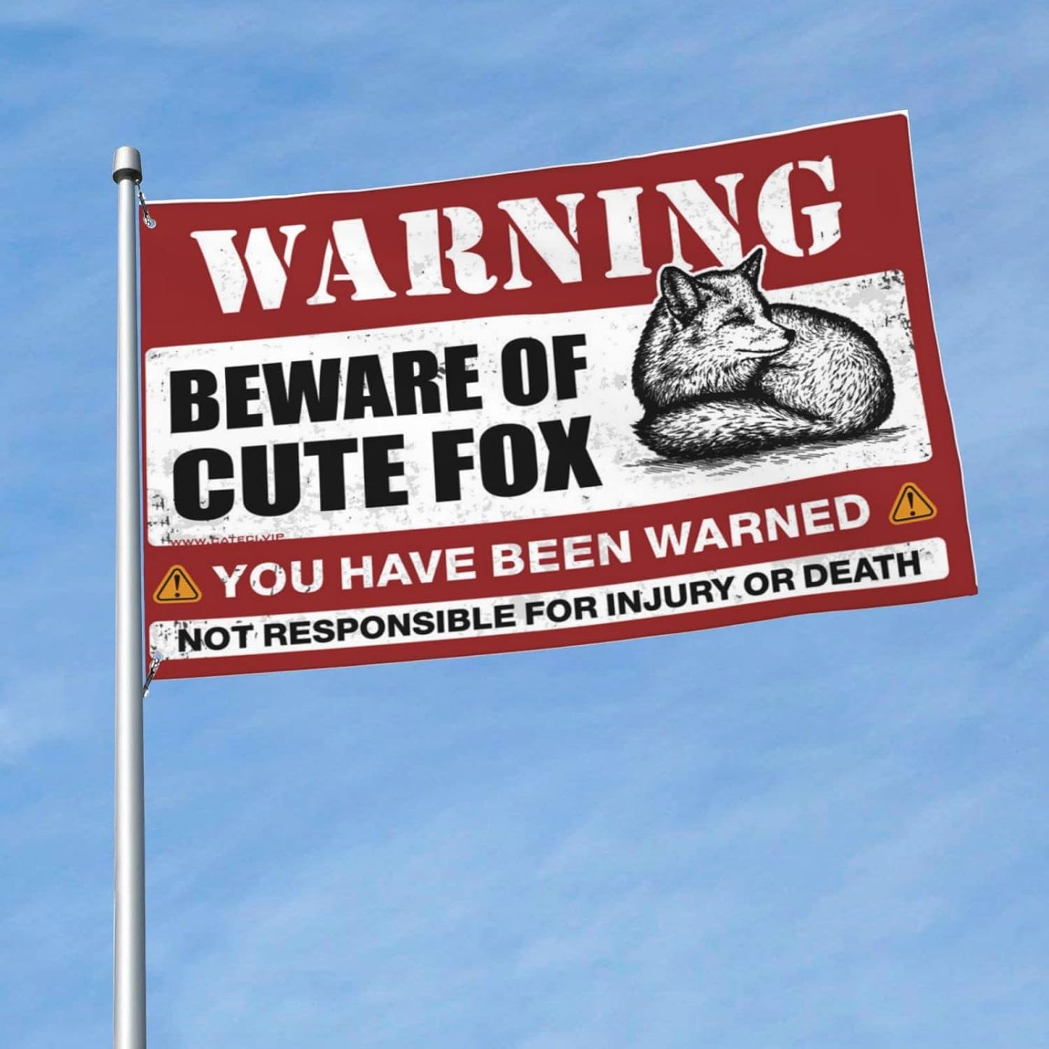 Flags Funny Beware of Cute Fox Flag Baby Nursery Decor College Dorm Posters for Guys ( Size : 152X244CM )