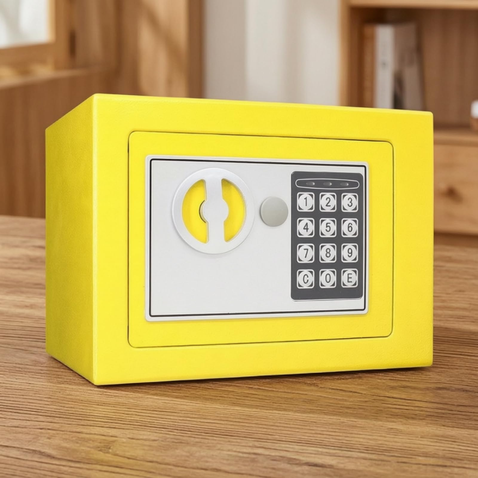Tirelire Coffre-Fort Métallique Mini Coffre-Fort Compact Caisse pour Adolescents, Chambre, 20E Doré, Style to 3