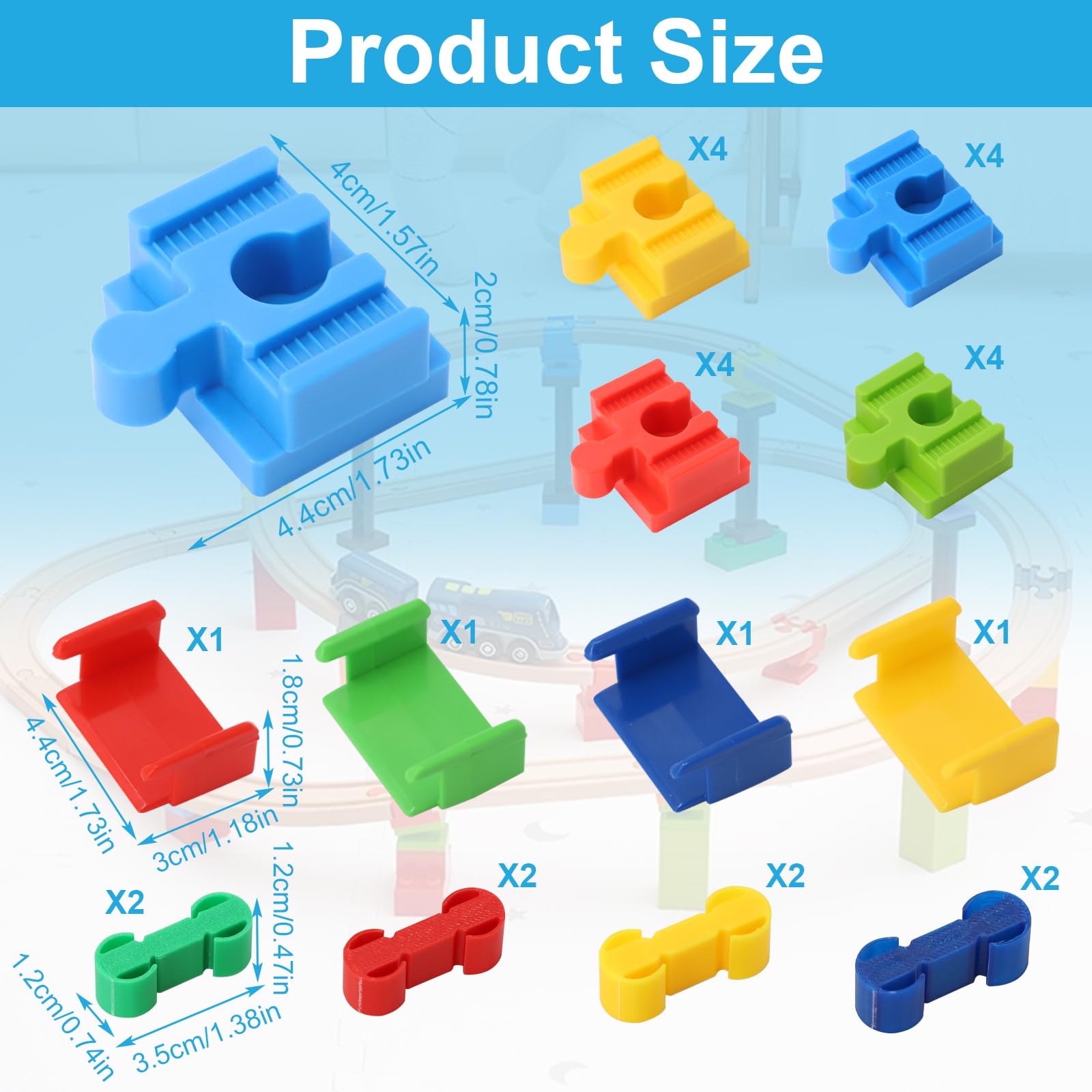 15 Pezzi Adattatori Per Binari Trenino In Legno: Clip Colorate Universali Per Espandere La Pista. Compatibili Con Tutti I Marchi! - 6