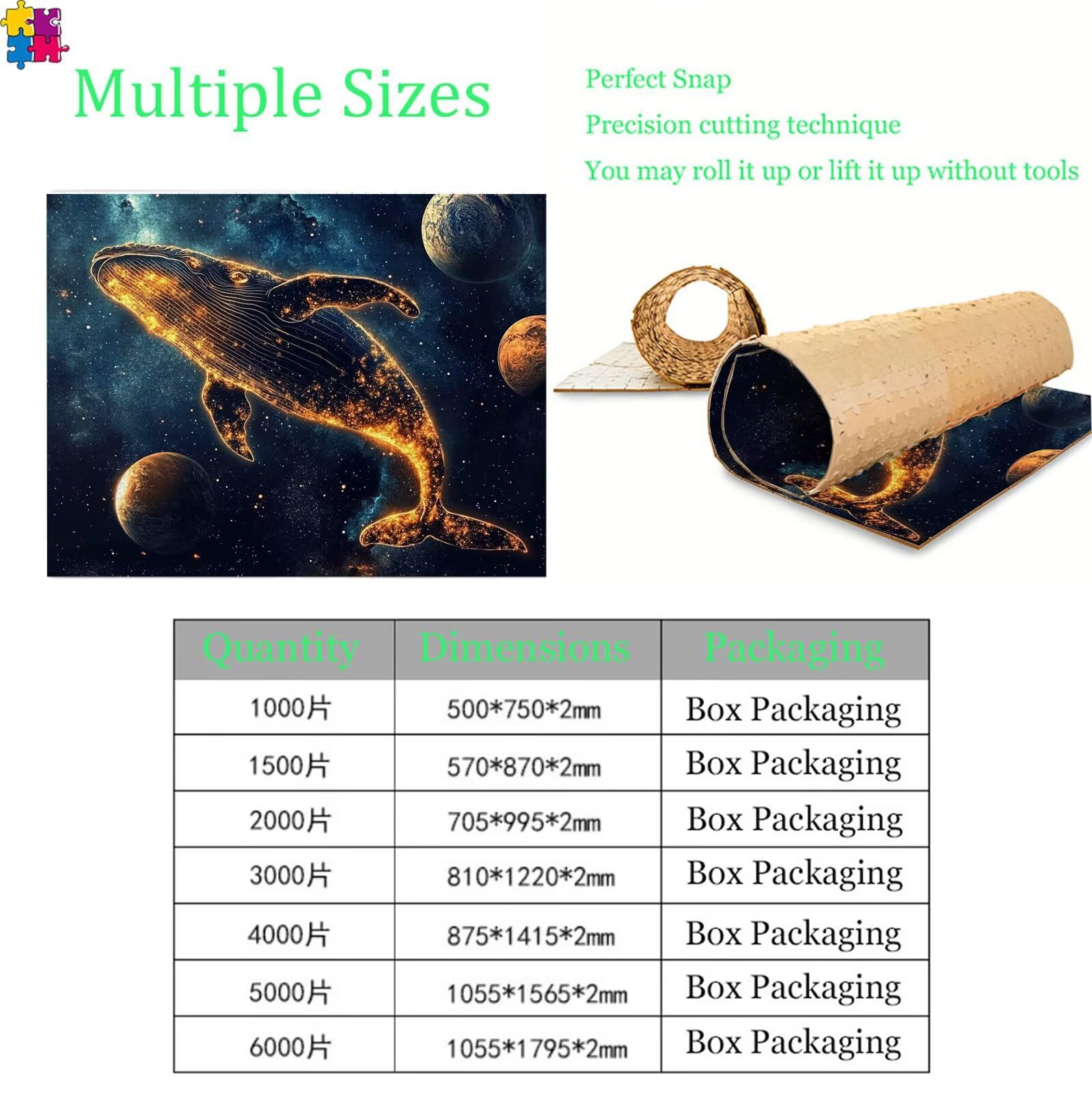 Puzzle 6000 elementów, wieloryb Dream Puzzle 6000 elementów dla dorosłych i dzieci, Premium artystyczna łamigłówka, 179,5x105,5 cm Klasyczna gra Puzzle dla dorosłych, dekoracja domu, prezent dla