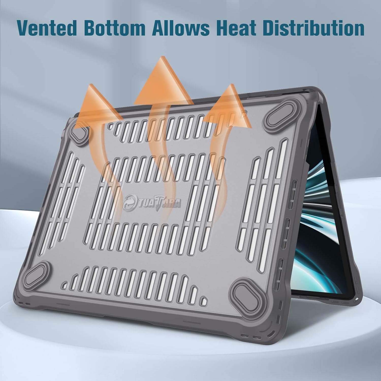 Fintie Case for MacBook Air 13.6 Inch A3240 A3113 A2681 (2022 2023 2024 2025 Release) - Heavy Duty Rugged Hard Shell Case Cover with TPU Bumper for MacBook Air 13 Inch M2 M3 M4 Chip, Gray - Image 8