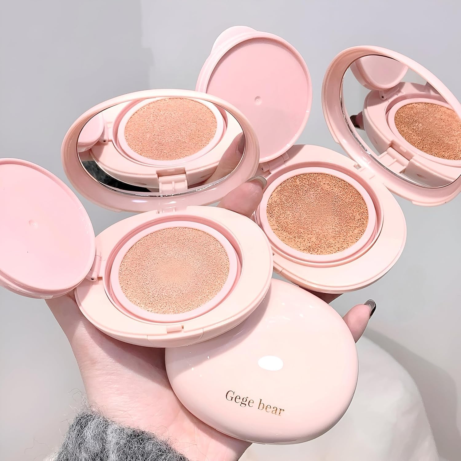 Gege Bear Creamy Luxurious Foundation | Non-Sticky Moisturizing Liquid | High Coverage Airbrush Flawless | Super Stay Lightweight | 2 Colour Changing Shades Ivory White Natural Color | Smooth Blendable Serum Glow | Best for Oily Skin | Cosmetics Foundation Mini for Women Face Makeup (02# Natural Color, 13g)