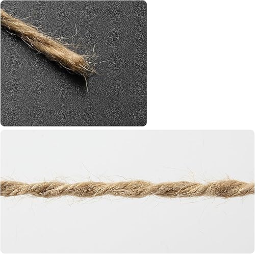Miniatura 2 de Cuerda de cáñamo de sisal natural de 18 pulgadas (3mm) x 328 pies (100 metros), cuerda gruesa resistente para poste rascador de gatos, árbol,