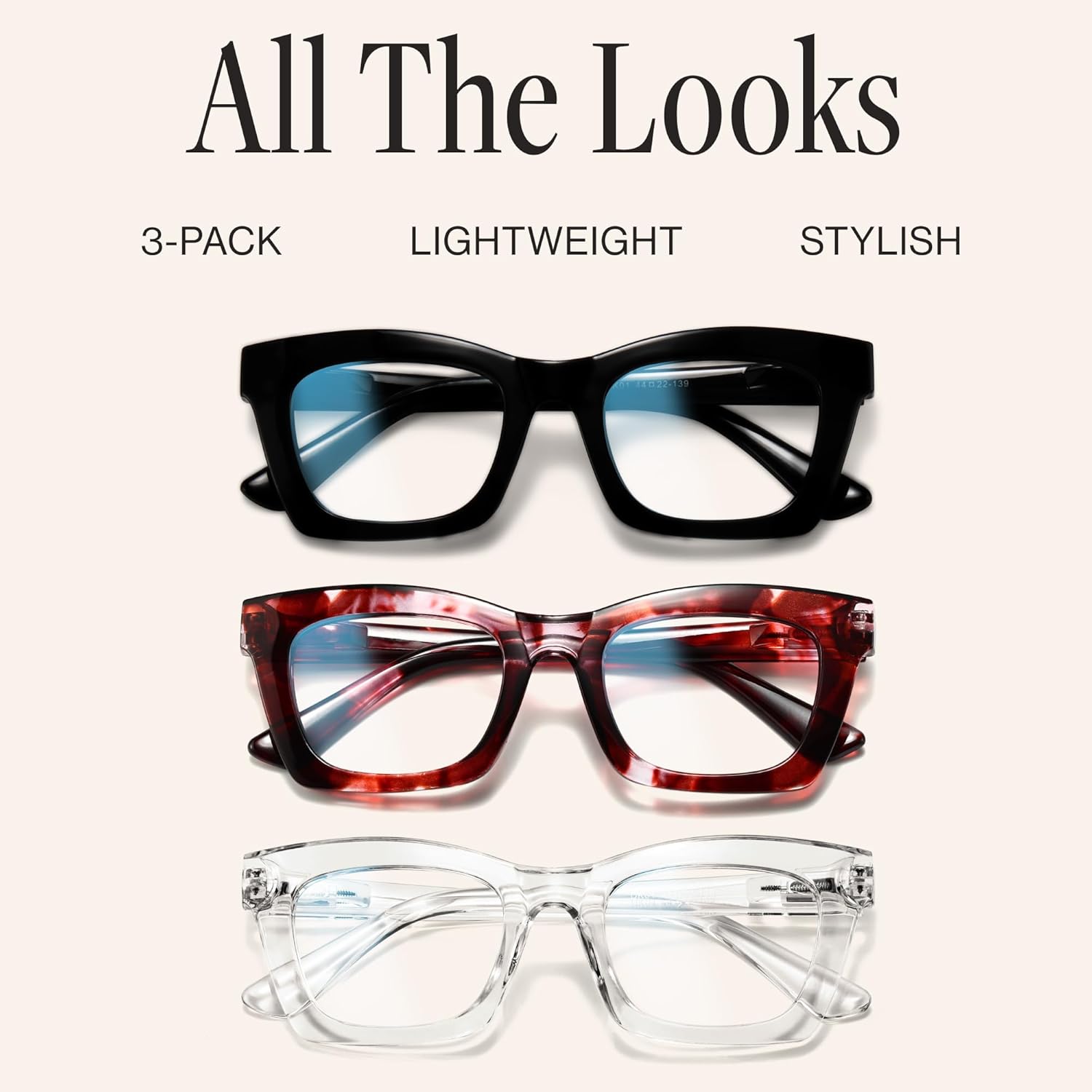 CCVOO +1.5 Oprah Style Reading Glasses for Women, Eyeglasses, Blue Light Readers for Women, Computer Eye Glasses, Cheaters - Image 9