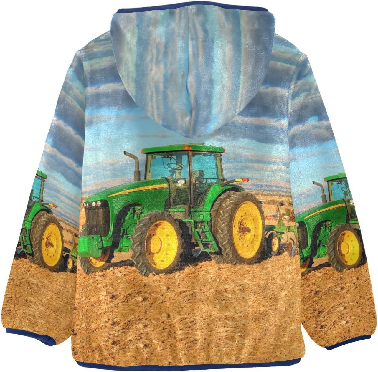 Boys Fleece Jacket Hooded Autumn Winter Long Sleeve Thick Warm Outerwear;3-10 Years Kids Cute Fuzzy Jacket